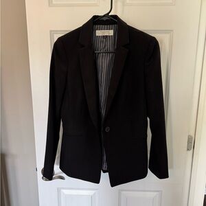 Tahari Elegant Black Blazer with Pinstripe Lining